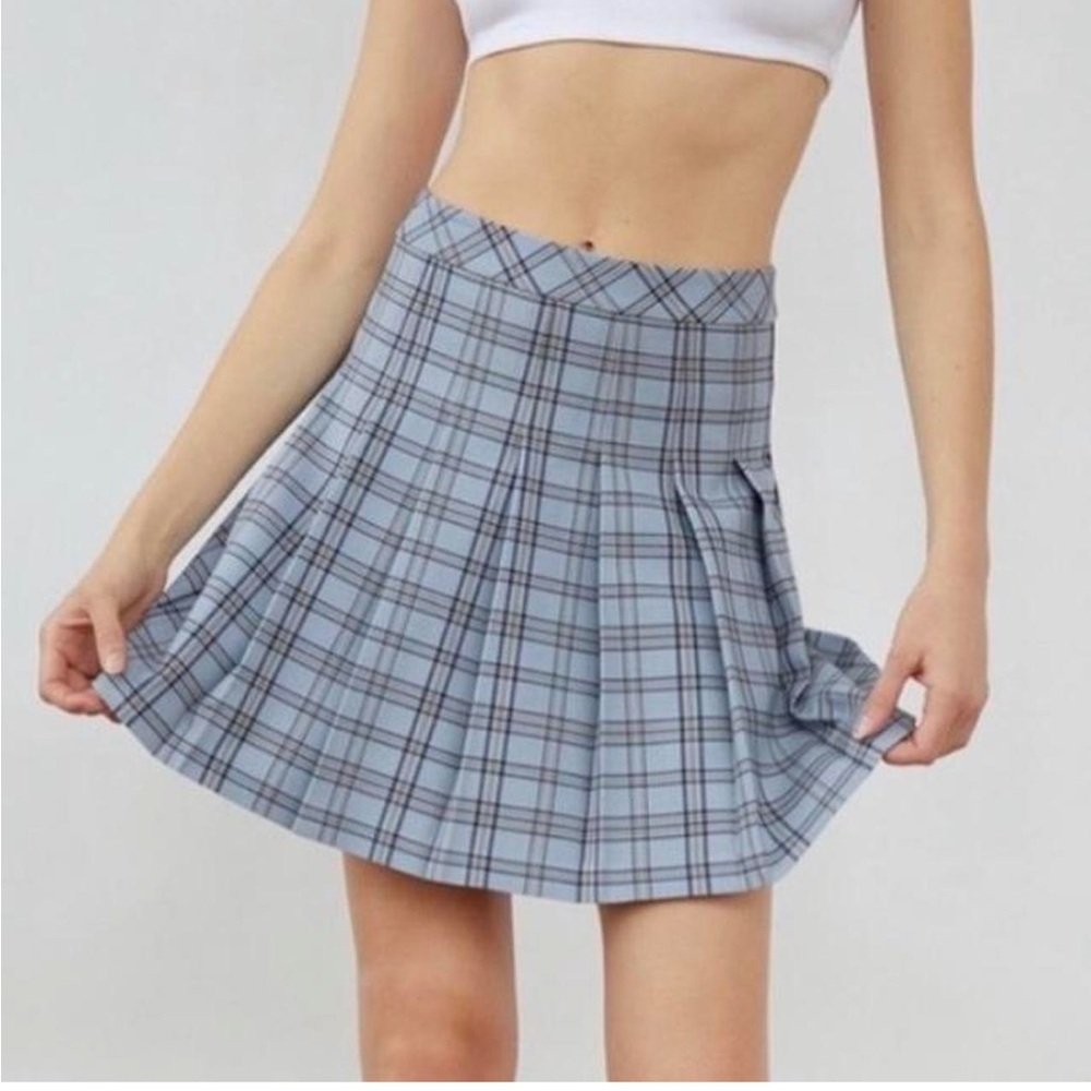 Aritzia plaid pleated mini skirt